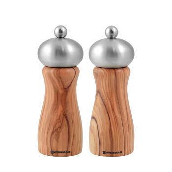 SWISSMAR Belle Salt and Pepper Mill Set 15cm Olive Wood