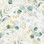 PAW Decor Lunch Napkins 33cm Golden Eucalyptus Pack of 20