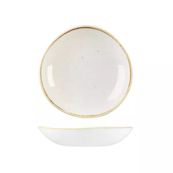 Churchill Stonecast Trace Organic Round Bowl Barley White 253mm