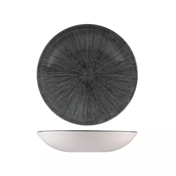 Churchill Studio Prints Agano Black Round Coupe Bowl 248mm