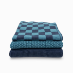 Ecovask Cloths Lite 3 Pack Tasman Navy Chequer 25x25cm