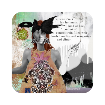 High Cotton Gifts Coaster At Least I'm A Fun Hot Mess