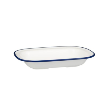 Ryner Melamine Evoke Blue Rim Rectangular Platter 20cm