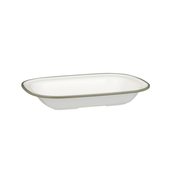 Ryner Melamine Evoke Grey Rim Rectangular Platter 20cm