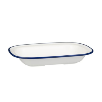 Ryner Melamine Evoke Blue Rim Rectangular Platter 23cm