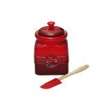 Le Creuset Stoneware Jam Jar w/ Spreader Cerise