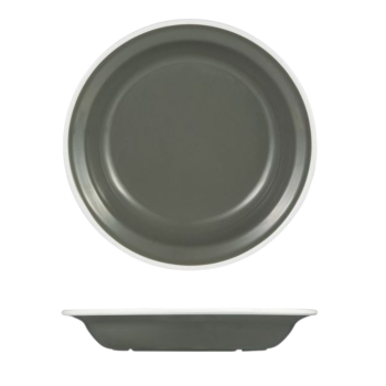 Ryner Melamine Evoke Grey with White Rim Deep Plate 20cm