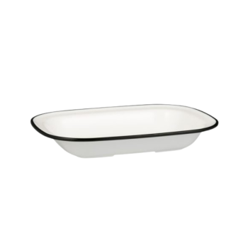 Ryner Melamine Evoke Black Rim Rectangular Platter 20cm