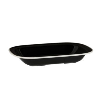 Ryner Melamine Evoke White Rim Rectangular Platter 23cm