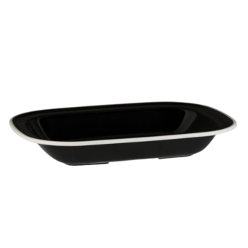 Ryner Melamine Evoke White Rim Rectangular Dish 27cm