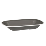 Ryner Melamine Evoke Grey with White Rim Rectangular Dish 27cm
