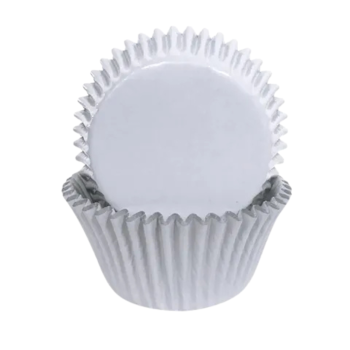 Cake Craft 408 Foil Baking Cups 72 Pack White