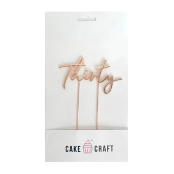 Cake Craft Rose Gold Metal Cake Topper Thirty 12cm