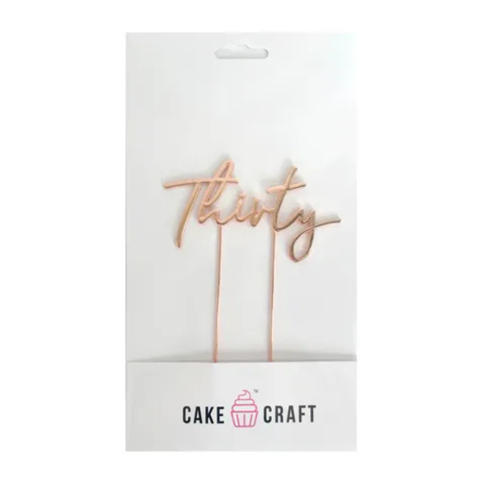 CAKE CRAFT METAL TOPPER THIRTY ROSE GOLD 12CM
