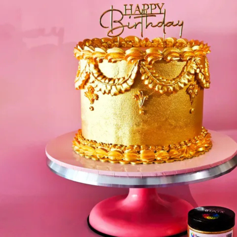 Cake Craft Gold Metal Cake Topper Happy Birthday Stylish | Chef's ...