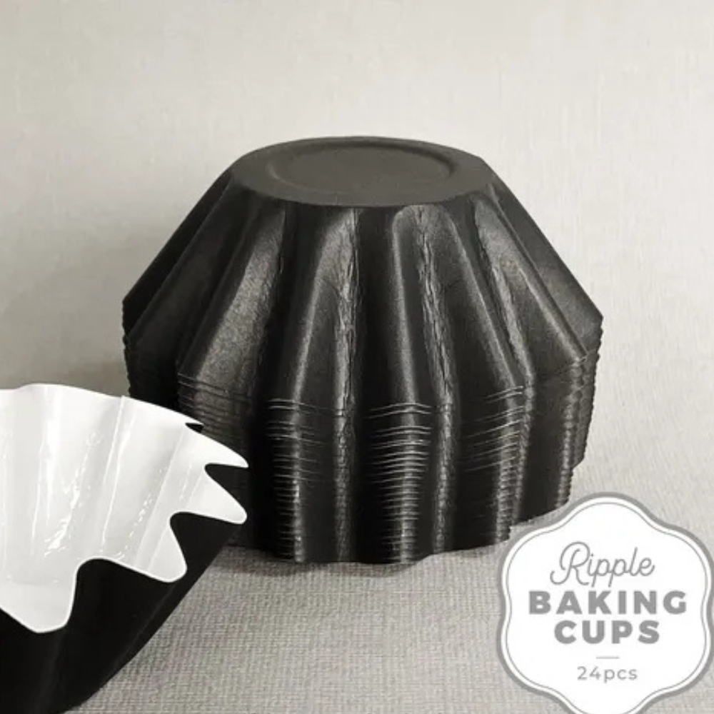Cake Craft Ripple Baking Cup 24 Black