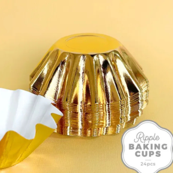 Cake Craft Ripple Baking Cups 24 Pack Gold
