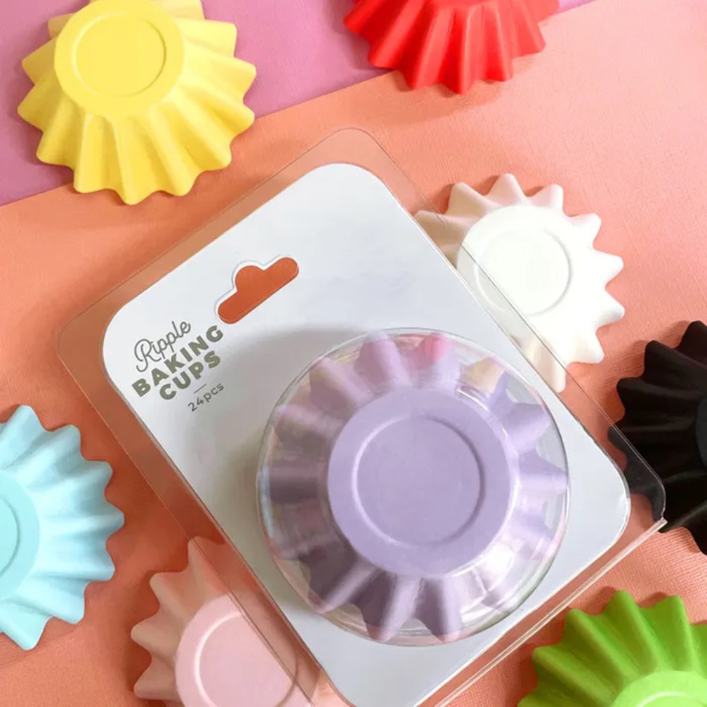 Cake Craft Ripple Baking Cup 24 Pack Pink (1)