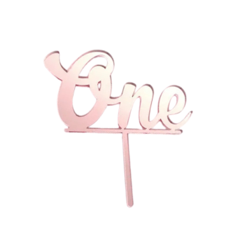 Cake Craft Rose Gold Acrylic Cake Topper One