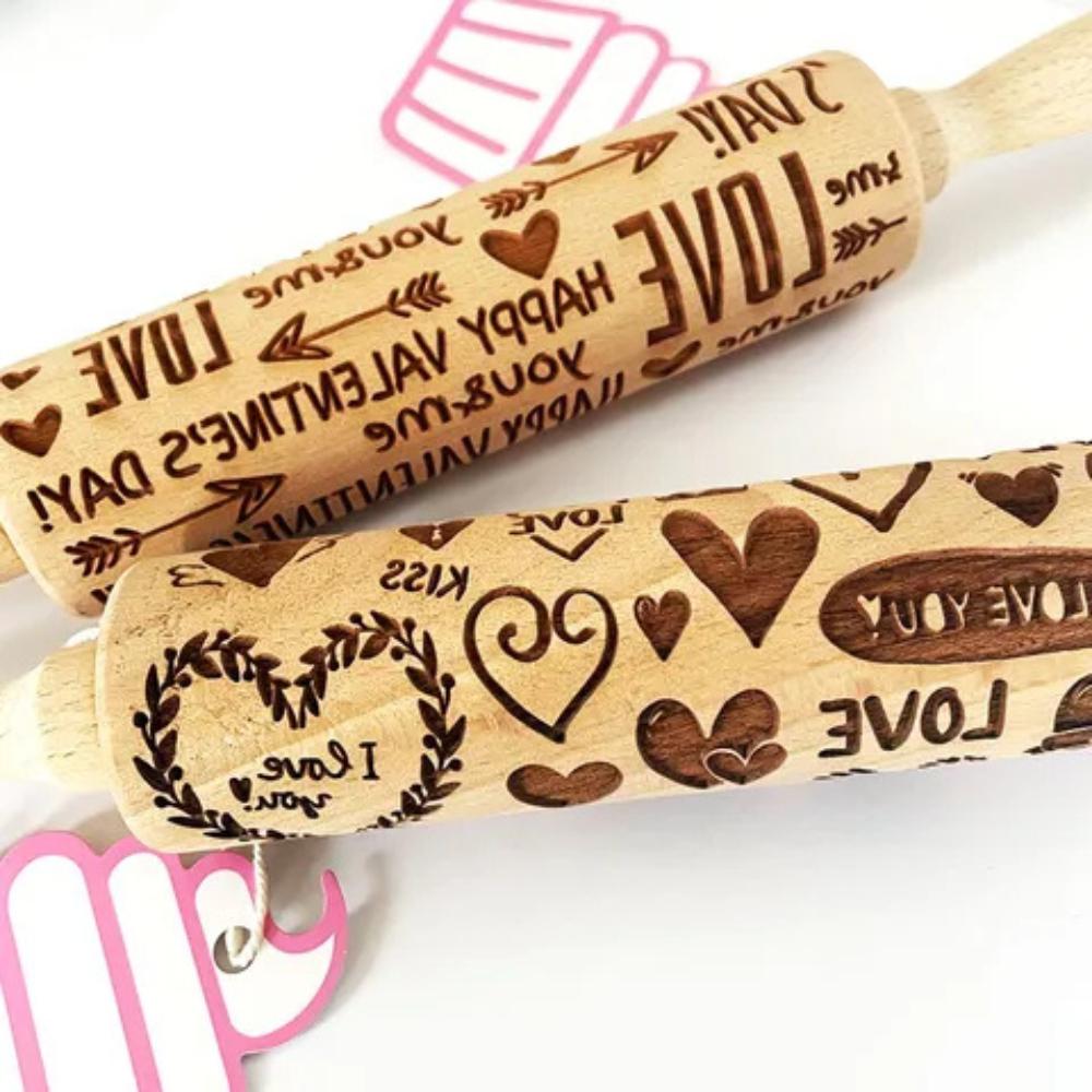 Cake Craft Wooden Rolling Pin Love (2)
