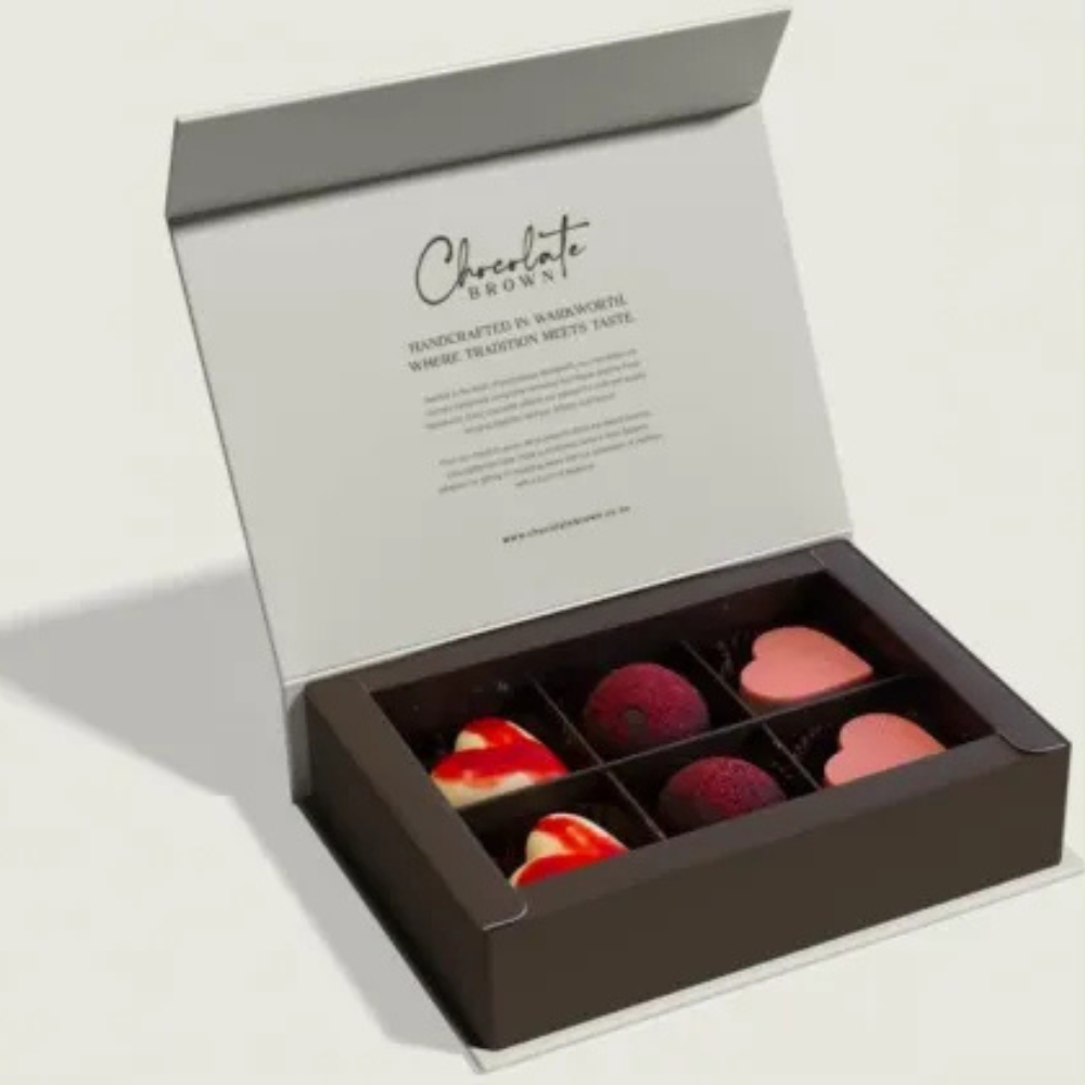 Chocolate Brown Boxed Chocolates With Love 6 Pack (1)