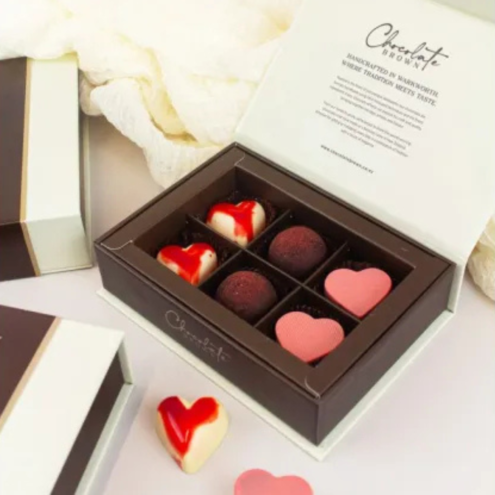 Chocolate Brown Boxed Chocolates With Love 6 Pack (2)