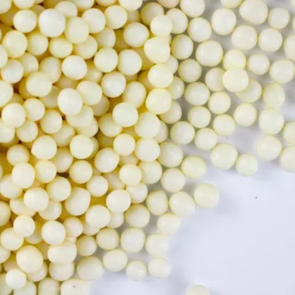 GoBake Choccy Toppys Choc Pearls White Choc 100g (1)