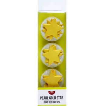 GoBake Dec Ons Pearl Gold Stars Pack of 9