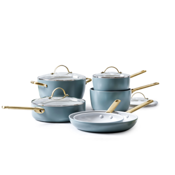 GreenPan Padova 6 Piece Cookware Set Smokey Blue