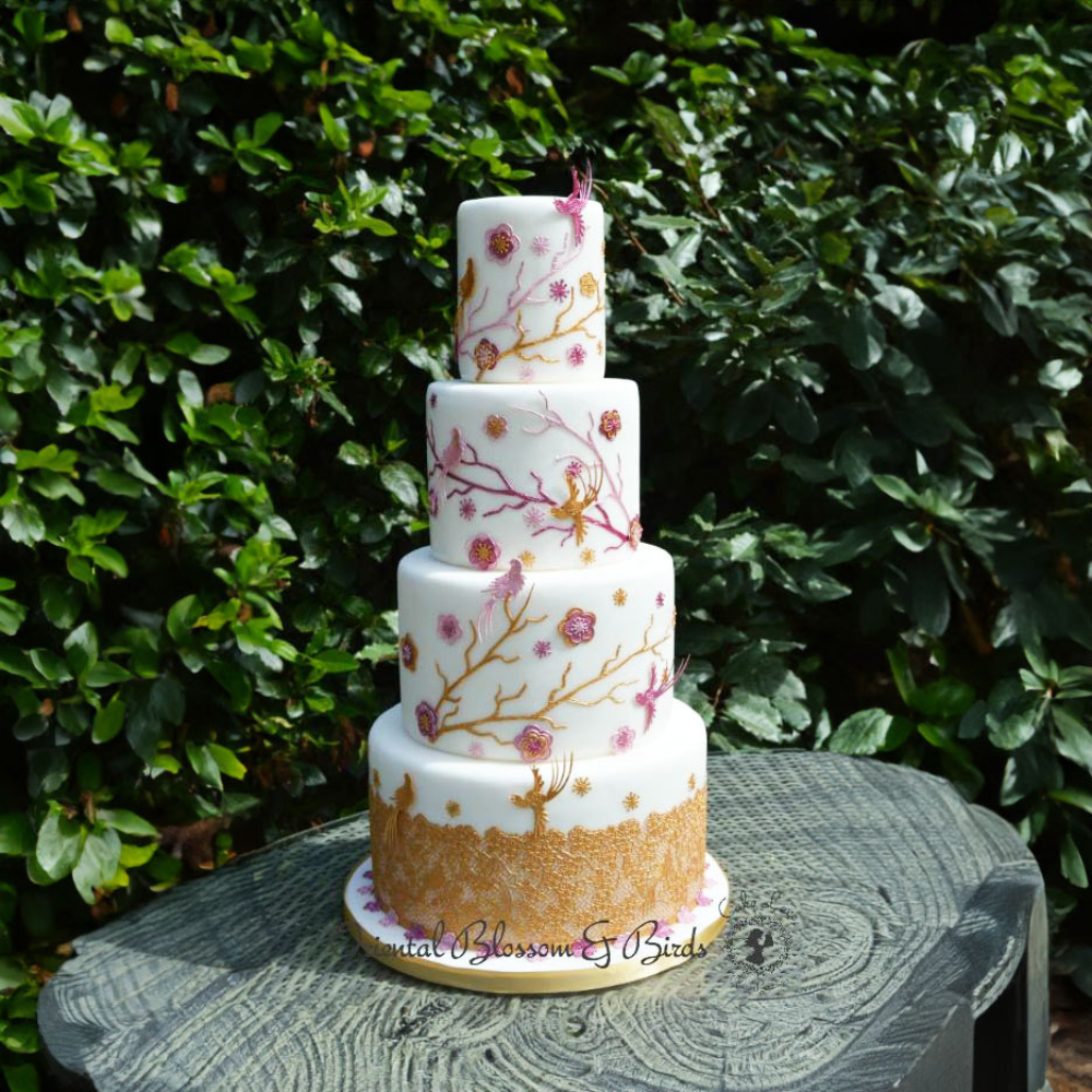 ORIENTAL BLOSSOM & BIRDS Cake Lace Mat