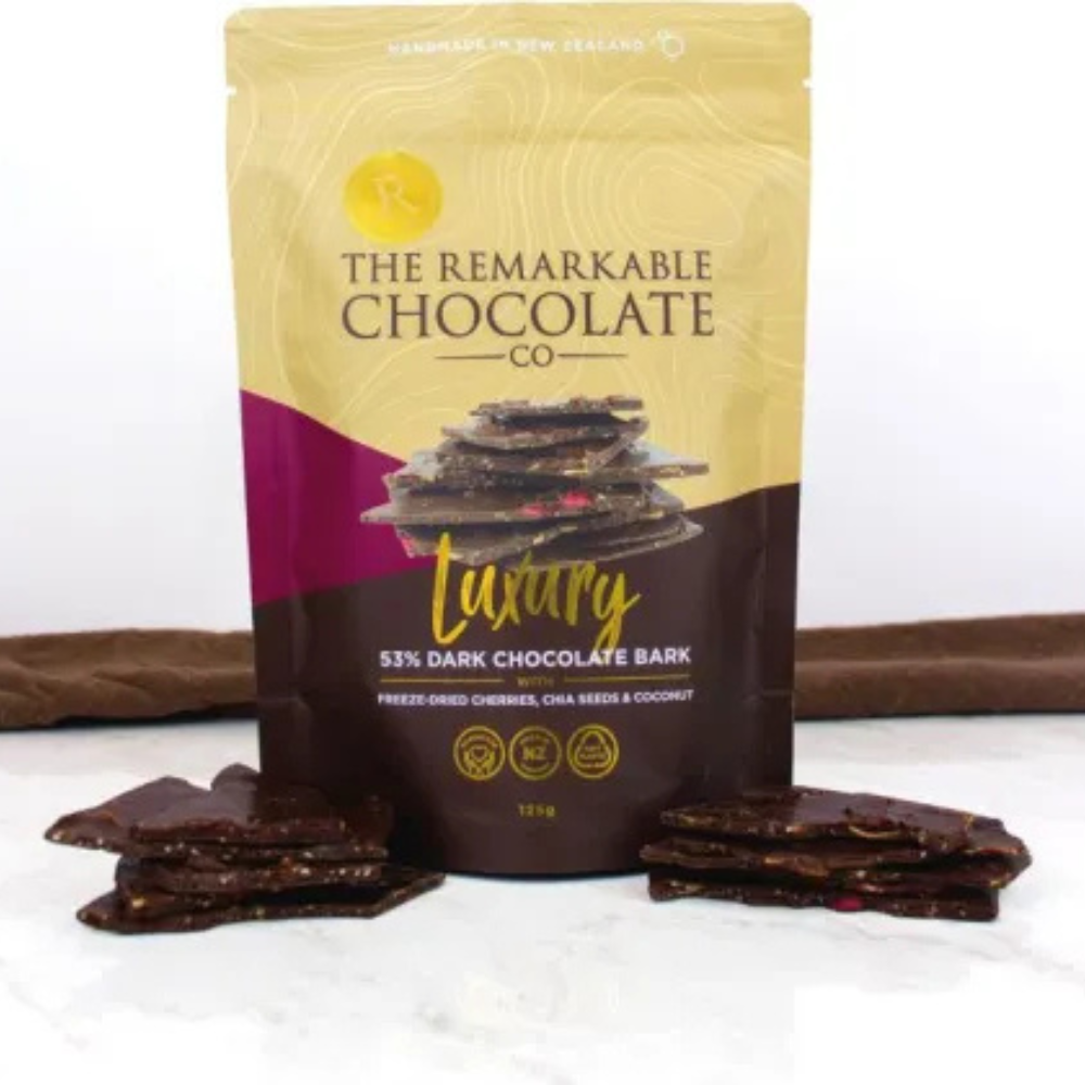 Remarkable Chocolate Bark Chia Cherry & Coconut 125g (1)