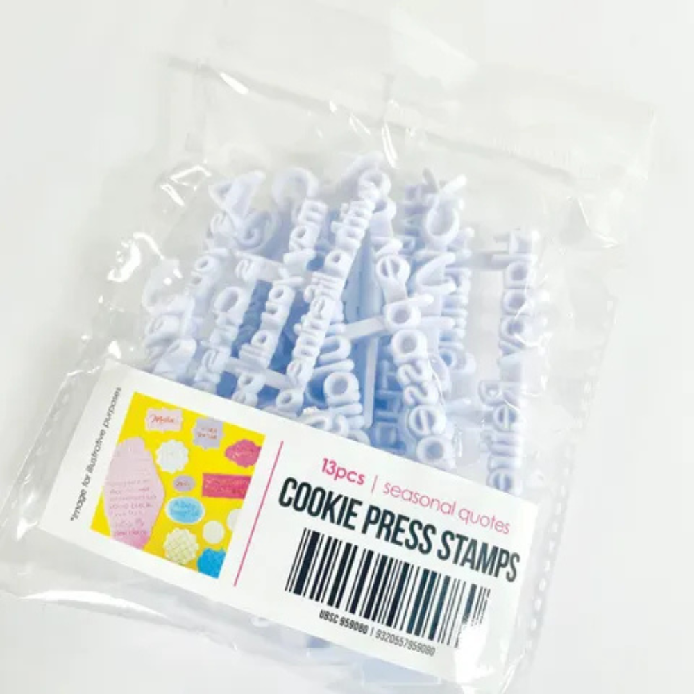 SEASONAL QUOTES COOKIE PRESS STAMPEMBOSSER 13 PIECE SET (2)