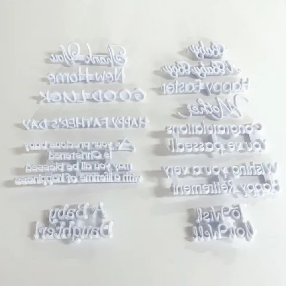 SEASONAL QUOTES COOKIE PRESS STAMPEMBOSSER 13 PIECE SET (8)