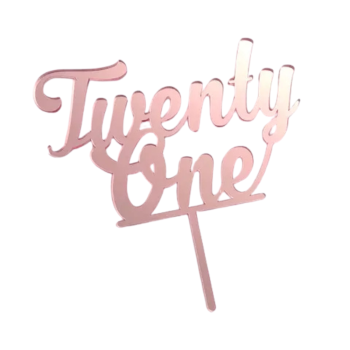Cake Craft Rose Gold Acrylic Cake Topper Twenty One