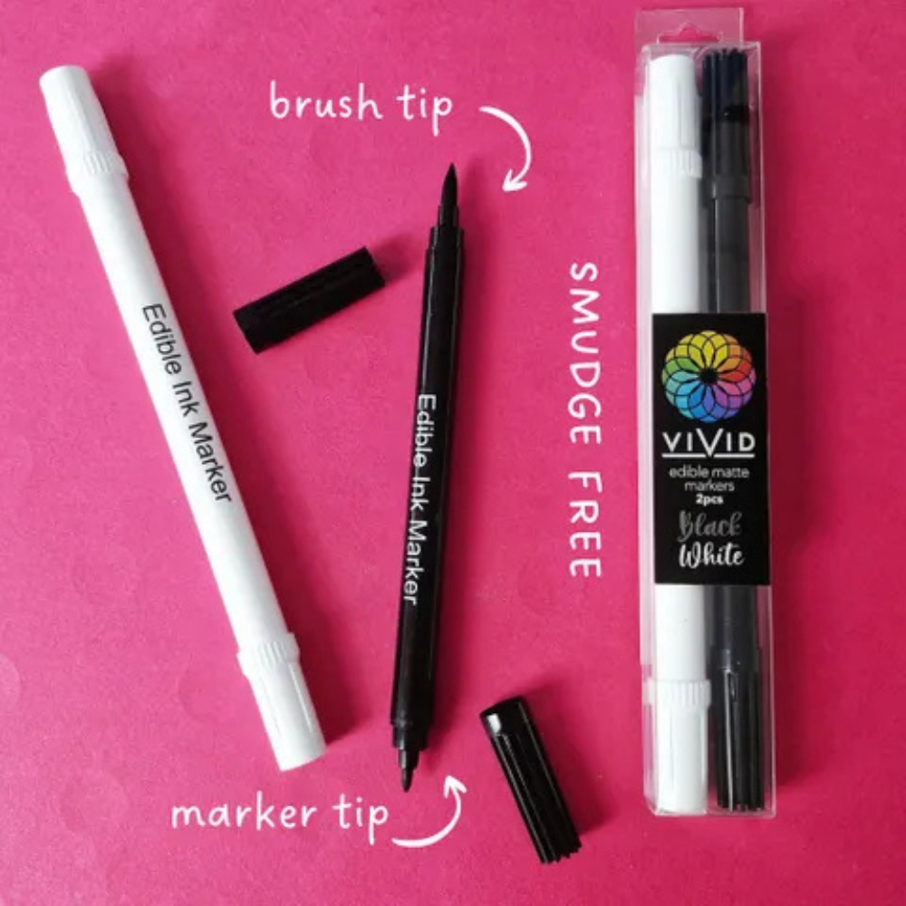 VIVID Edible Matte Markers B&W Set of 2 (3)