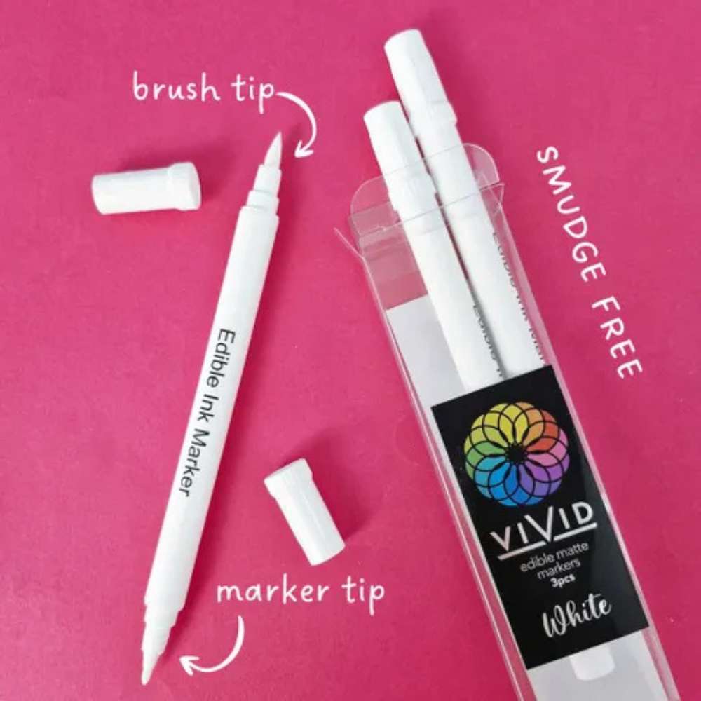 VIVID Edible Matte Markers White Set of 3 (1)