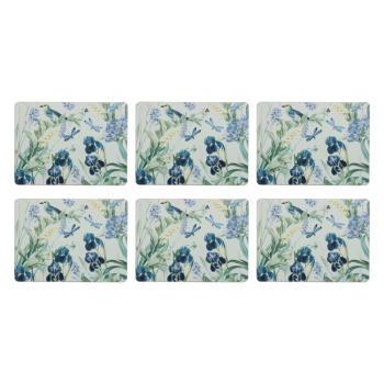 Ashdene Iris Garden Mint Coaster Set of 6