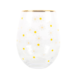 Springtime Stemless Wine Glass Daisies 500ml