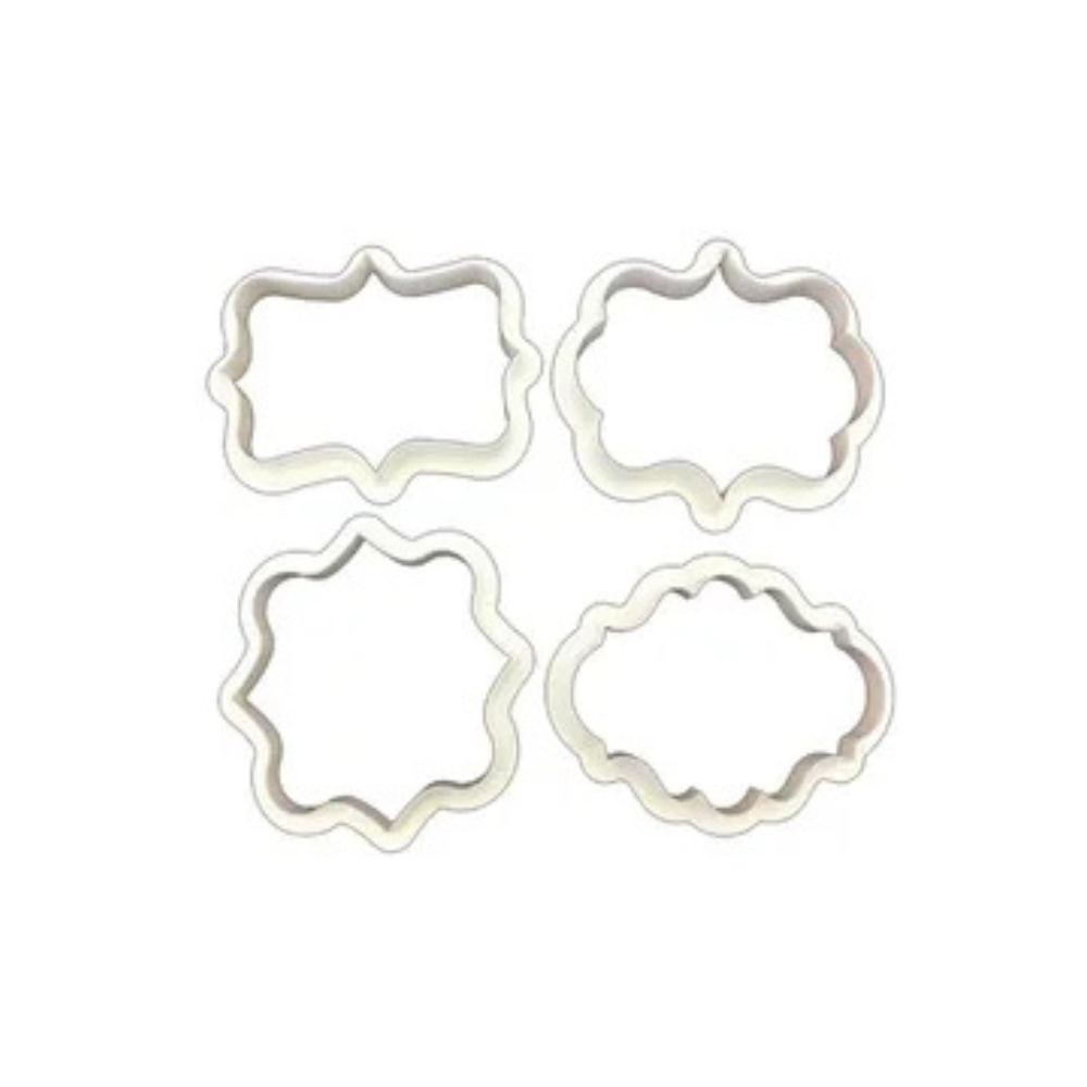 ASSORTED PLAQUE COOKIE CUTTER 4 PIECE