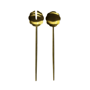Assemble Dulce 2 Piece Salad Server Set Gold 30cm