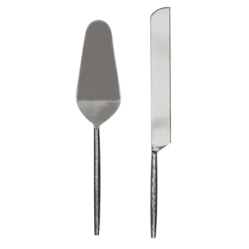 Ladelle Hammered Silver Cake Server Set