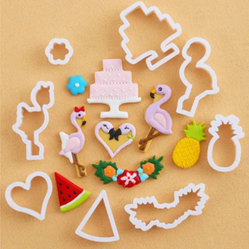 TROPICAL FLAMINGO COOKIE CUTTER SET 8 PIECES (2)