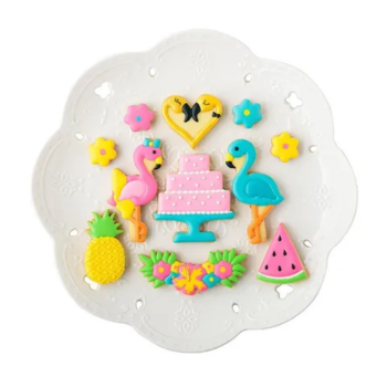 TROPICAL FLAMINGO COOKIE CUTTER SET 8 PIECES