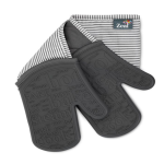 Zeal Silicone Double Oven Glove Grey Stripes