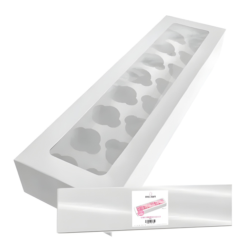 CAKE CRAFT CUPCAKE BOX 16 HOLES LONG MINI 3 INCH HIGH