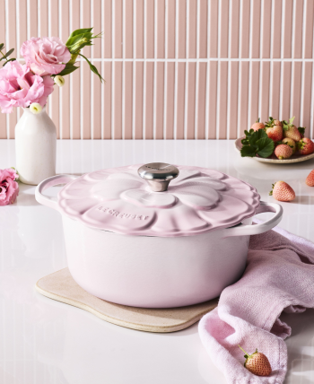 Le Creuset Signature Cast Iron Petal Casserole Shell Pink 26cm