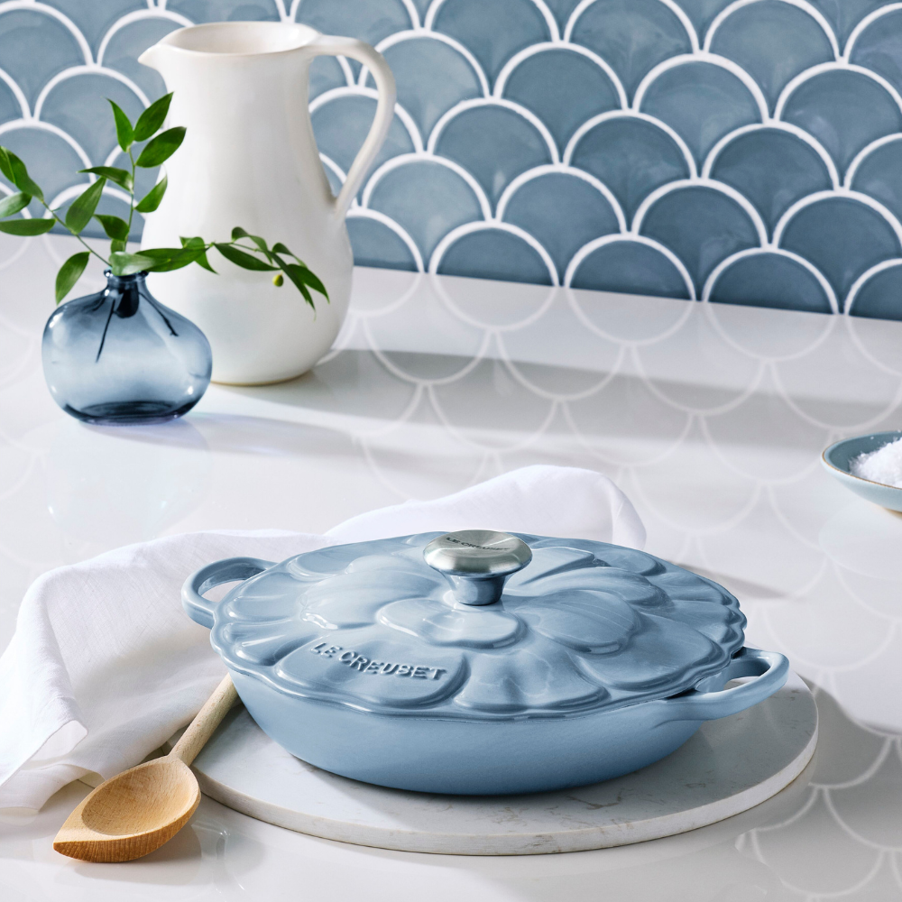 Cast Iron Shallow Casserole Coastal Blue