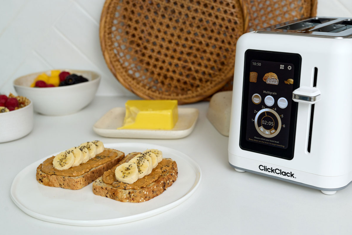 ClickClack Touch IQ Toaster 2 Slice White