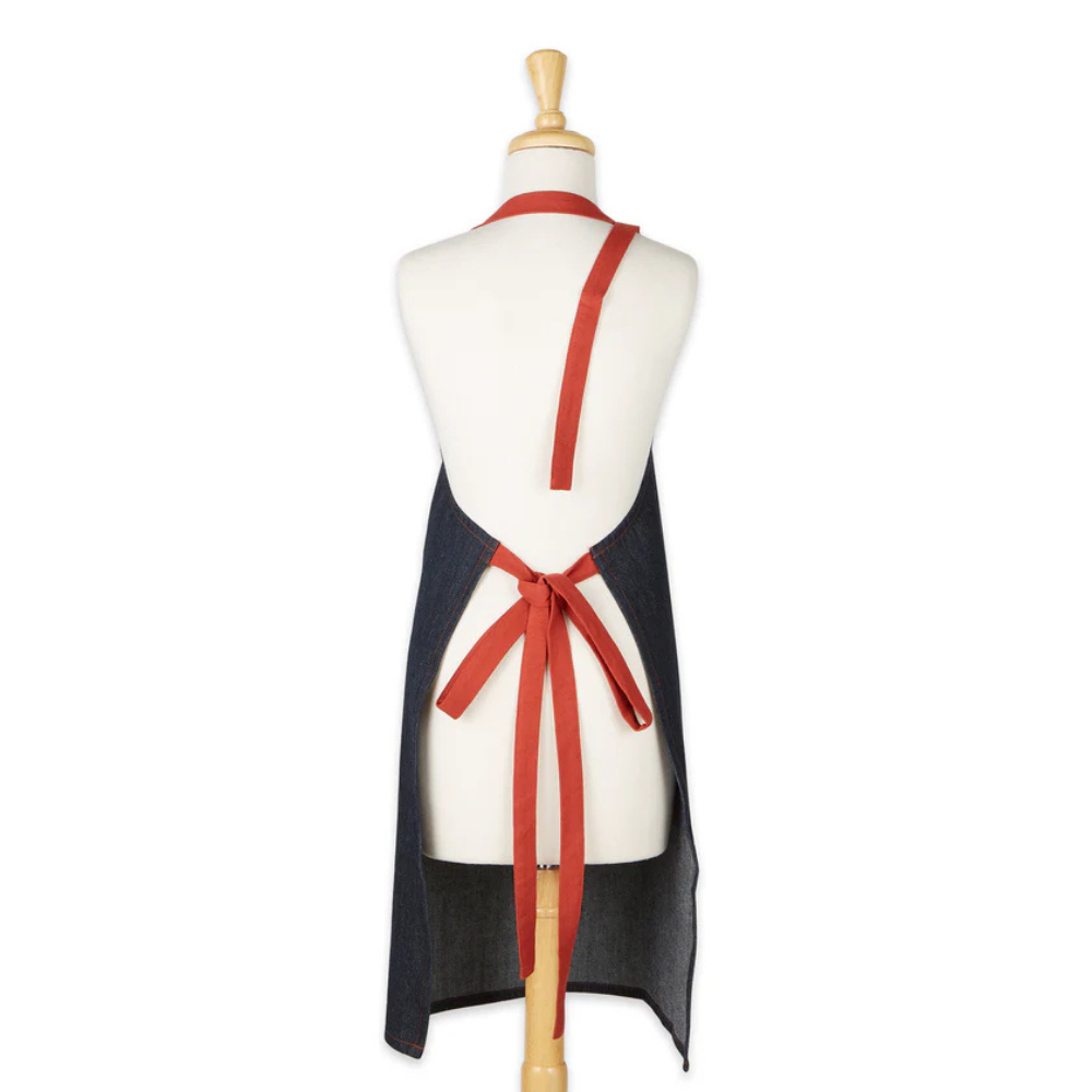 Design Imports Bon Appetit Denim Embroidered Apron (3)