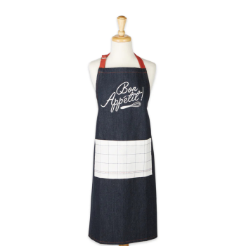 Design Imports Bon Appétit Denim Embroidered Apron